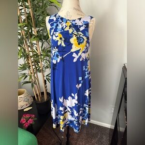 ralph lauren dress size 6 women floral blue